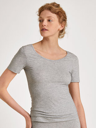 CALIDA Natural Comfort T-Shirt grau-melange