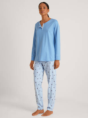 CALIDA Mountain Dreams Pyjama lang placid-blau