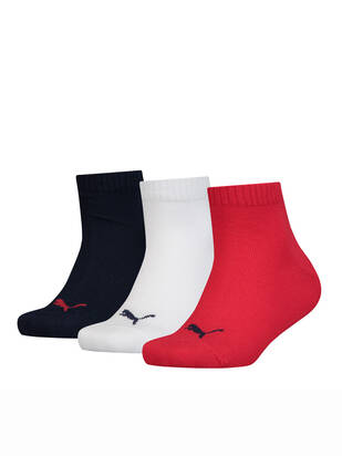 PUMA Kinder Quarter-Socken blau/rot