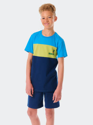 SCHIESSER Teen Boys Pyjama Siesta kurz blau