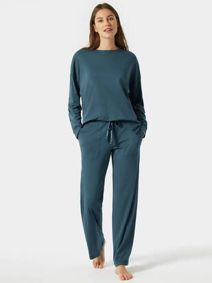 SCHIESSER Pyjama Modal blaugrün